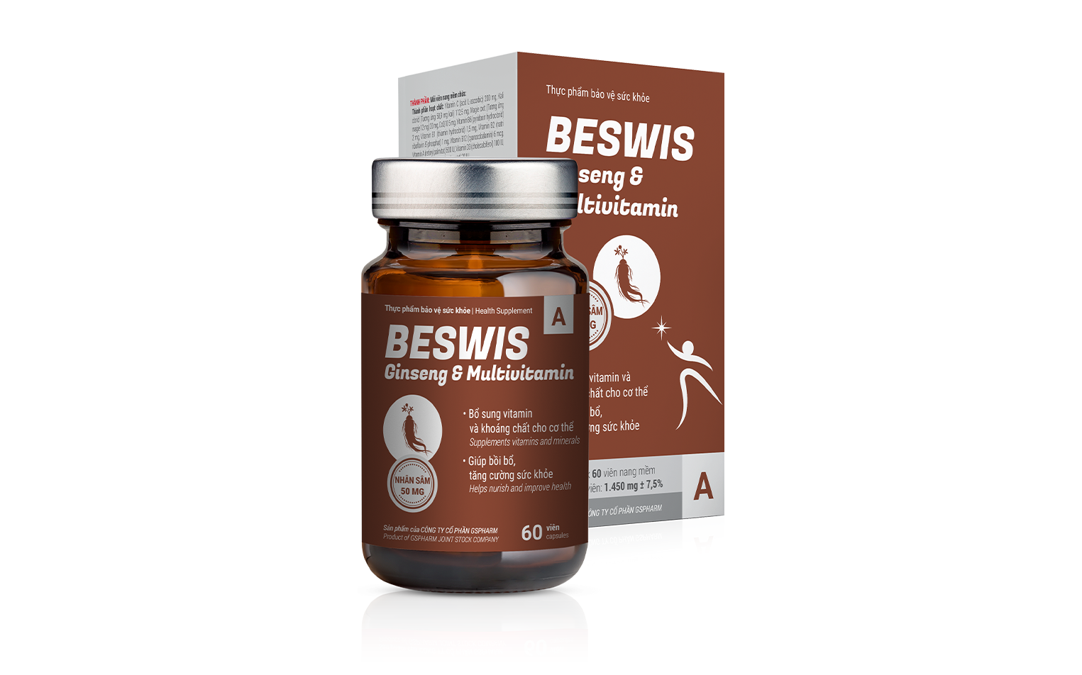 Beswis Ginseng & Multivitamin - Bổ sung vitamin và khoáng chất cho cơ thể
 - Giúp tăng cường sức khỏe, nâng cao sức đề kháng 