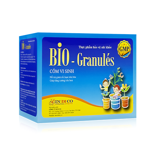 BIO-GRANULÉS Bổ sung lợi khuẩn, vitamin, lysine và khoáng chất giúp cải thiện hệ vi sinh đường ruột, hỗ trợ giảm rối loạn tiêu hóa, giúp tăng cường tiêu hóa, hấp thu dưỡng chất.